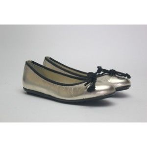 Vivi G Womens Metallic Gold Leather Ballet Flats Shoes Size EU 36 Made in Italy